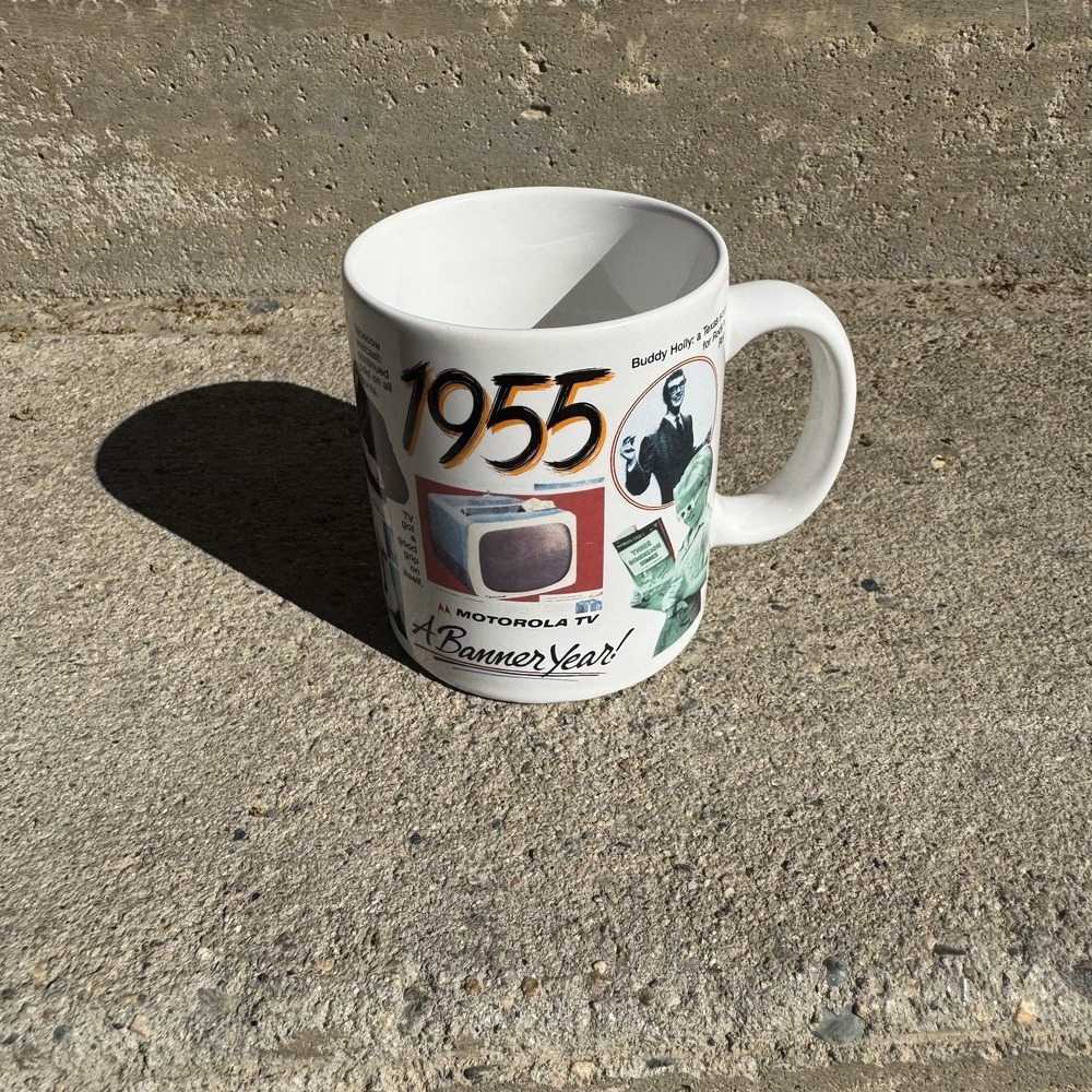 VTG Peacock Papers General Motors Ceramic‎ Mug Cup 1955 Images Birthday Japan